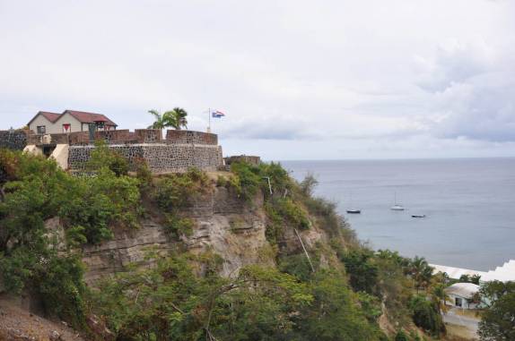 Fort Oranje, em Oranjestad, única cidade de Sint Eustatius - Caribe